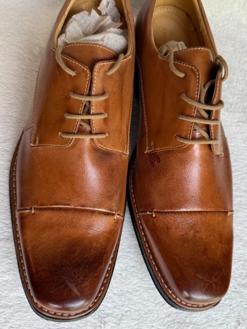 Brown leather lace up Oxford shoes
